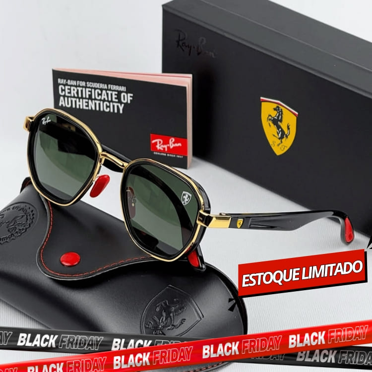 Óculos De Sol Ray-Ban Ferrari - COM 1 ANO DE GARANTIA - PROMOÇÃO NATAL - APENAS 30 UNIDADES DISPONÍVEIS
